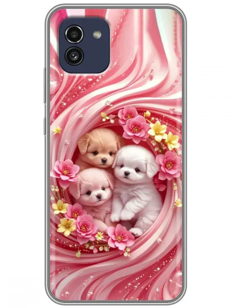 360skin Чехол на Samsung Galaxy A03 Щенята для девочки