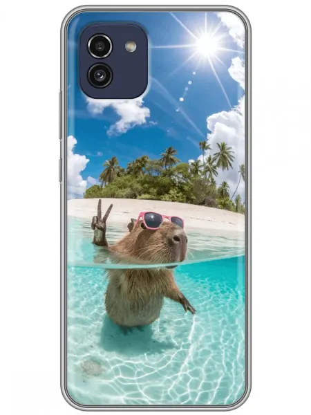 360skin Чехол на Samsung Galaxy A03 Капибара прикол
