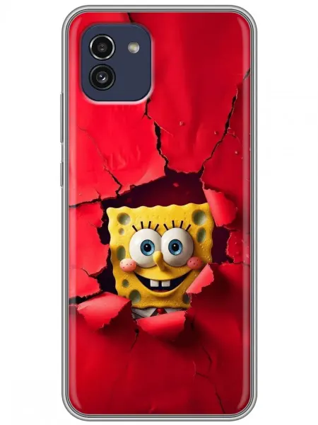 360skin Чехол на Samsung Galaxy A03 Спанчбоб детский