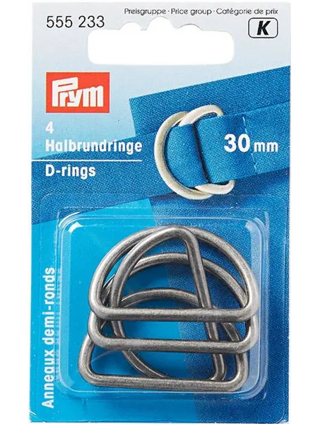 Prym Полукольца 30мм 4шт цвета состаренного серебра
