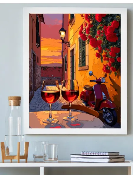 Art on Canvas Красное вино на закате Картина по номерам на холсте 40х50 см