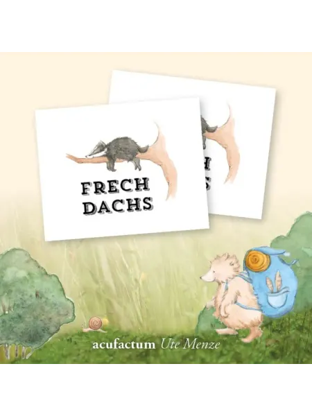 Acufactum Заплатка Frechdachs Нахальный барсук 50x40мм, Ute Menze