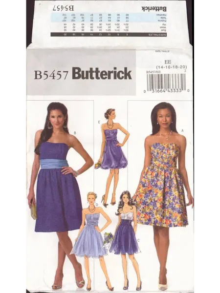 Butterick Выкройка для шитья готовая из Англии B5457Black14-20 Платье