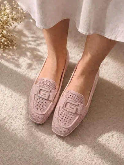 Женская обувь, мокасины, балетки с круглым открытым перфорированным верхом, размеры 36–40