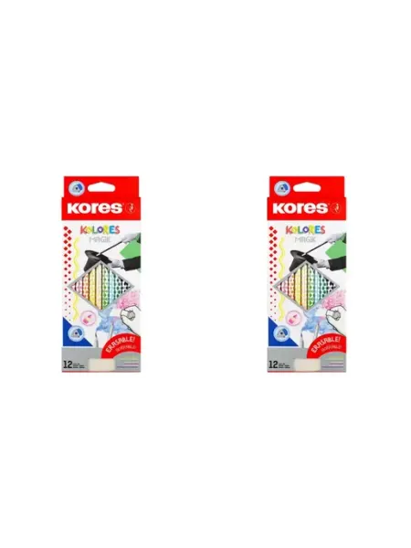Kores Карандаши цветные Kolores MagiK 12 цветов трехгранные, 2уп