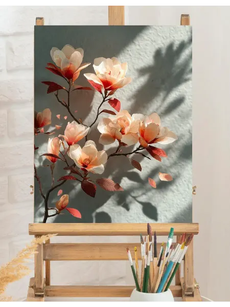 Art on Canvas Цветущая магнолия Картина по номерам на холсте 40х50 см