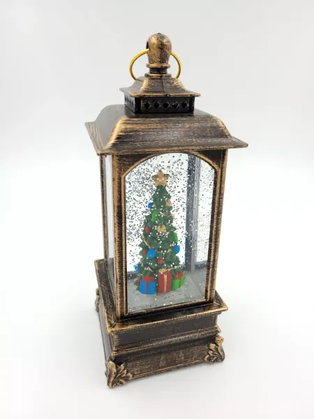 1st Present Новогодний фонарь с музыкой, снегом и подсветкой