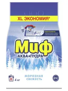 МИФ Порошок стиральный автомат Морозная свежесть 3в1, 9 кг