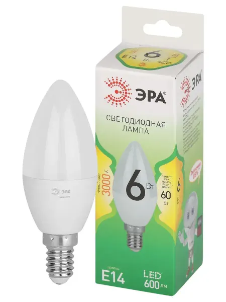 Лампа светодиодная LED B35-6W-830-E14 GL 6Вт свеча теплый