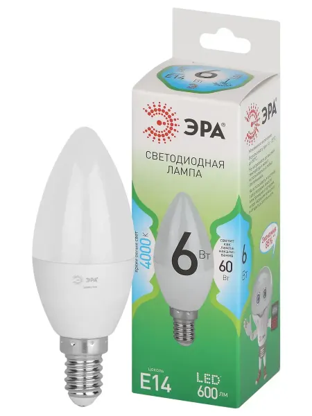 Лампа светодиодная LED B35-6W-840-E14 GL 6Вт свеча яркий