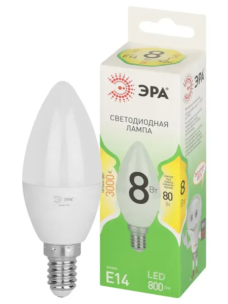 Лампа светодиодная LED B35-8W-830-E14 GL 8Вт свеча теплый