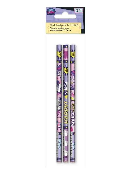 SEVENTEEN Карандаши простые чернографитные твердость H,HB,B набор 3 шт