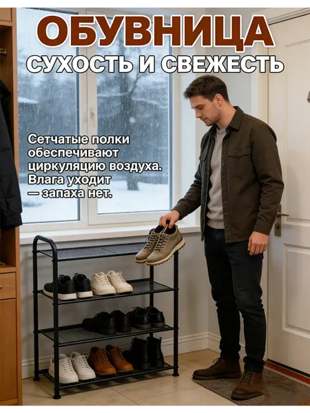 Обувница узкая в прихожую 80cm