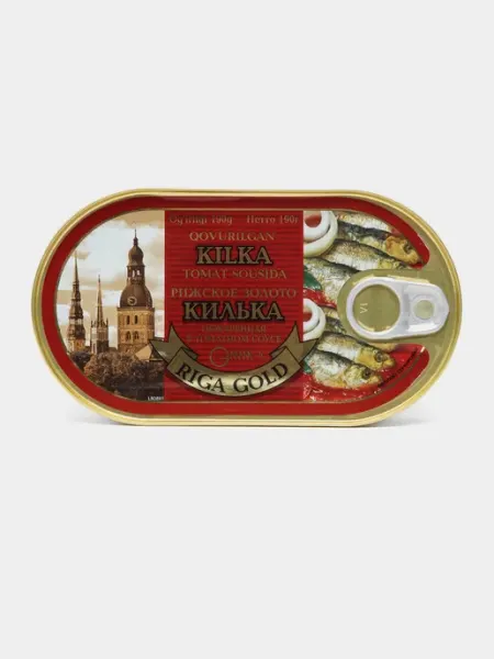 Riga Gold Килька обжаренная в томатном соусе 190гр ключ 36x