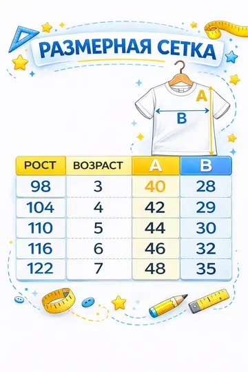 Детская хлопковая футболка, 3–7 лет