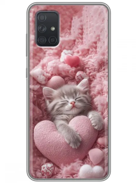 360skin Чехол на Samsung Galaxy A71 Котенок для девочки