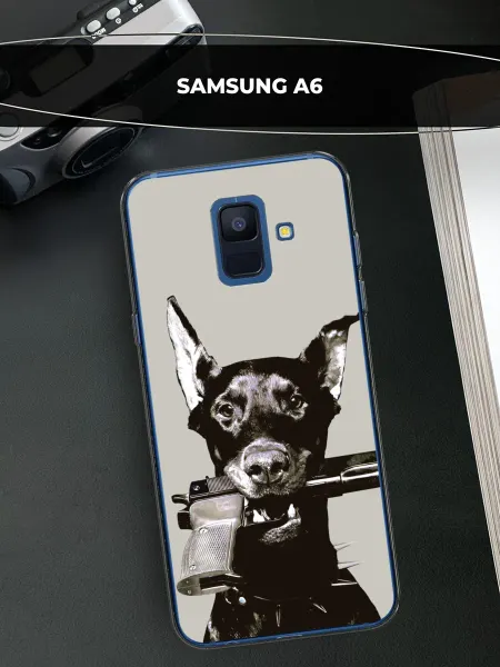 Samsung Чехол на Galaxy A6 доберман