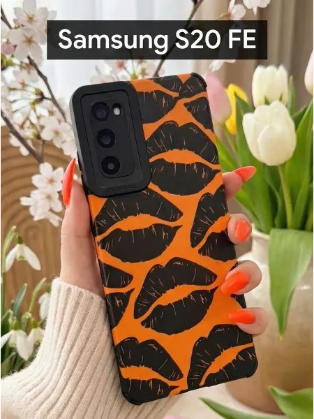Red Cat Чехол на Samsung Galaxy S20 FE Нубук Губы