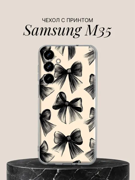 Samsung Чехол на M35 с принтом Чёрные банты