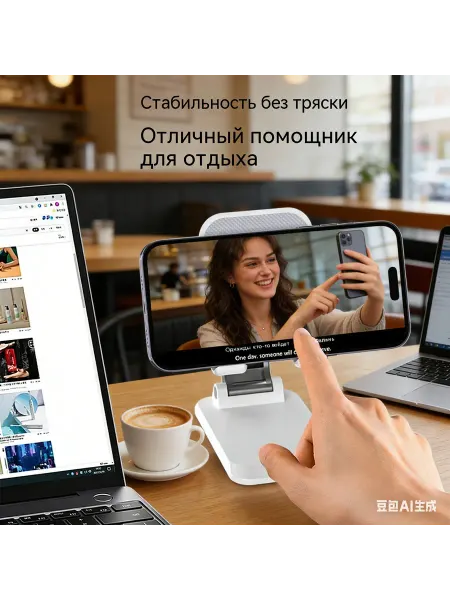 Процветание WOOD Настольная подставка для телефона и планшета складная