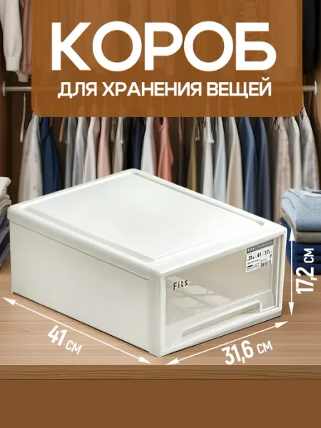 TENMA Короб органайзер для хранения вещей пластиковый 41х31,6х17,2