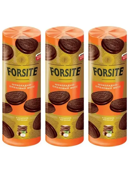 Forsite Печенье–сэндвич с шоколадно-ореховым вкусом, 3 уп по 220 г