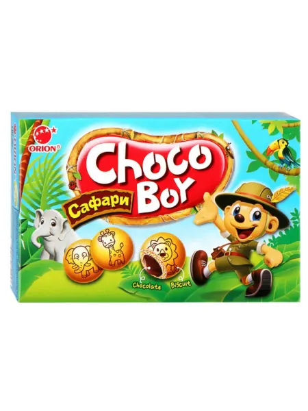 Choco Boy Печенье затяжное с глазурью Сафари, 42 г