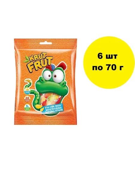 KrutFrut Мармелад жевательный Змейка 70 г, 6 шт