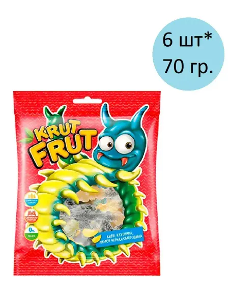 KrutFrut Жевательный мармелад Сороконожки, 70г, 6 шт