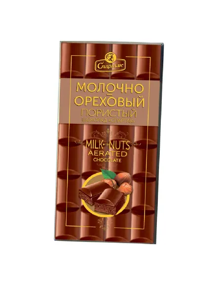 КФ Спартак Шоколад пористый Молочно-Ореховый, 70г