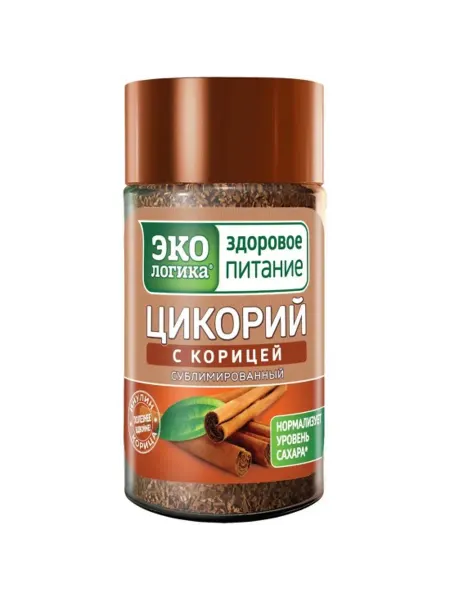 ЭкоЛогика Цикорий растворимый с Корицей, стеклянная банка, 85 гр