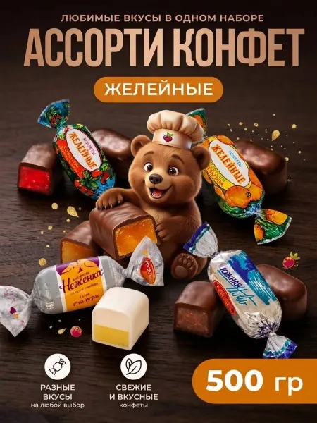Красный Октябрь Желейные конфеты в шоколаде, мармелад