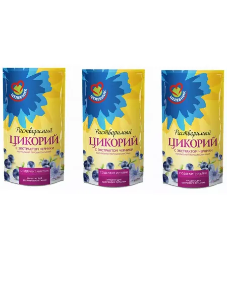 Целебник Цикорий с черникой 85 г, 3 шт