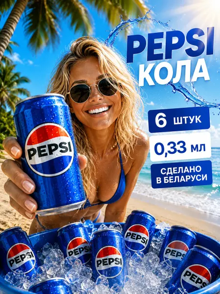Pepsi Напиток Пепси классический 6 банок х 0.33 литр