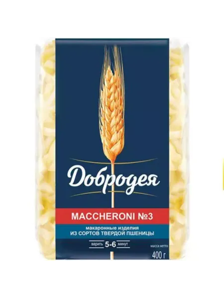 Добродея Макаронные изделия Maccheroni N3 Свирельки гладкие 400г 4шт
