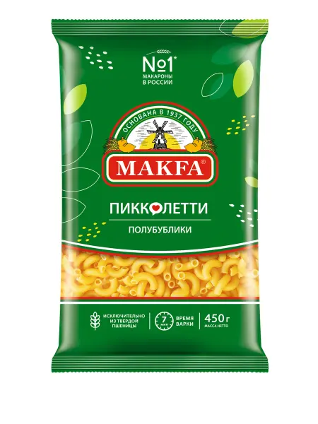 Makfa Макаронные изделия Пиколетти Полубублики 450 г