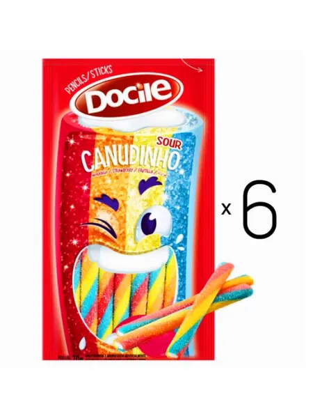 Docile Sour Жевательный мармелад цветные Карандаши 6 шт