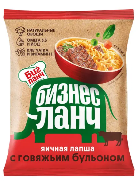 Лапша быстрого приготовления Бизнес ланч с говяжьим