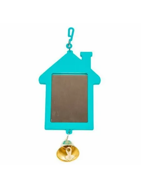 HomePet Зеркало для птиц Избушка с колокольчиком, 5 х 7 см