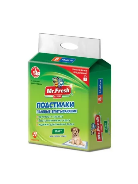 Mr.Fresh Подстилки для собак и кошек, 90х60 см 8 шт