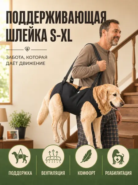Поддерживающая шлейка для собак средних и крупных пород