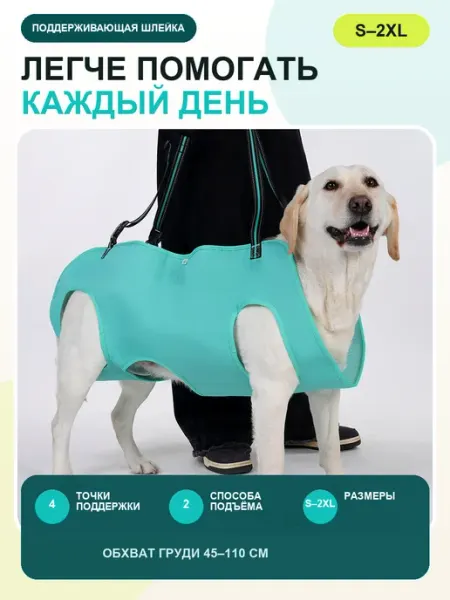 Шлейка-поддержка для крупных собак, реабилитация