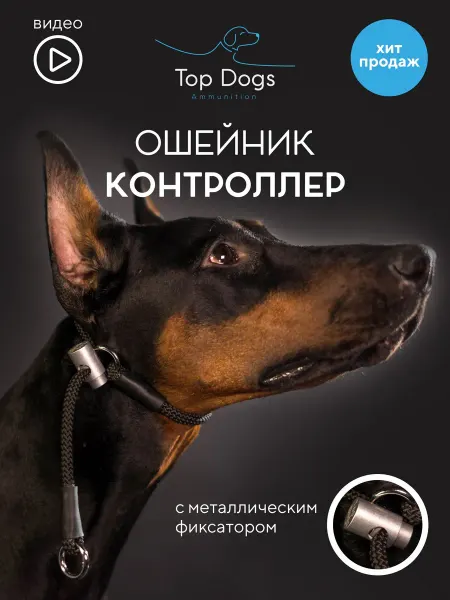 Нейлоновый ошейник-удавка с металлическим фиксатором
