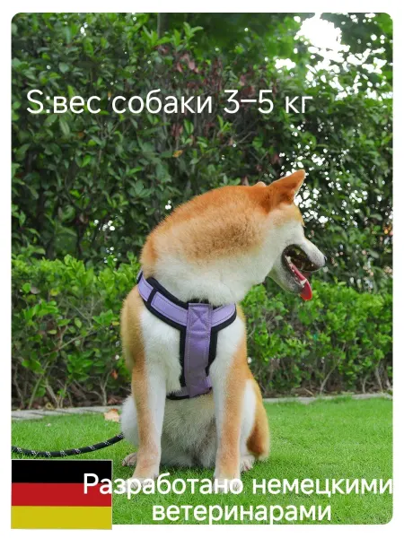 Фиолетовая шлейка для животных, размер S