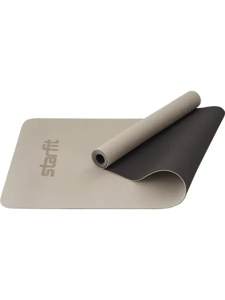 Starfit Коврик для йоги TPE 183x61 см черный серый