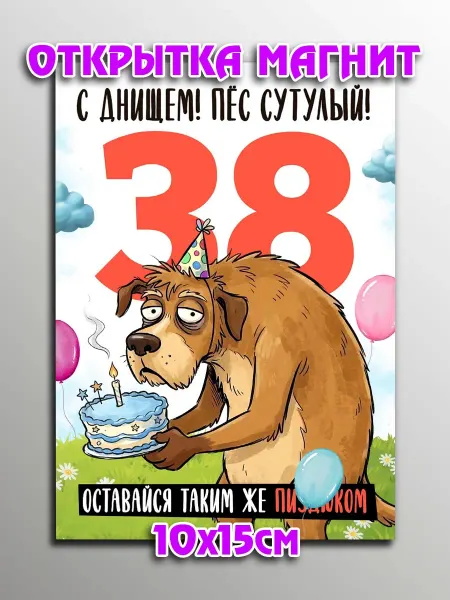 Podarkoz Открытка магнит с приколом мужчине др 38