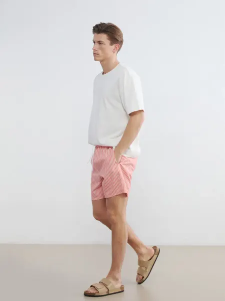 LC Waikiki Мужские короткие пляжные шорты в полоску