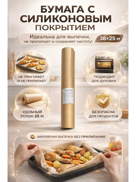 САРЫШКА Бумага с силиконовым покрытием 38×25 м