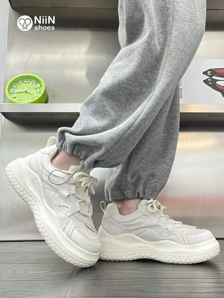 NiiN Shoes Кроссовки летние белые на толстой подошве