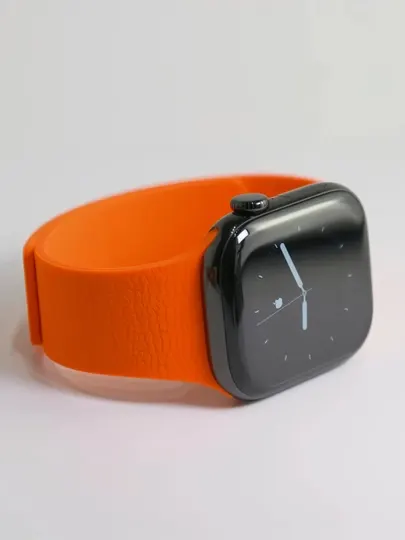 Ремешок с магнитной застёжкой и фактурой “личи” для Apple Watch S3–S11/SE/Ultra, 38–49 мм